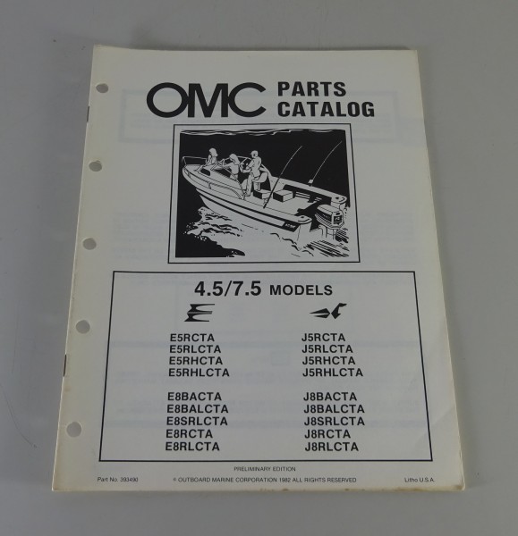 Teilekatalog Johnson Evinrude Außenborder / Outboards 4.5 / 7.5 Models 1982