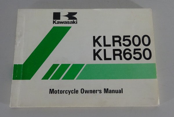 Owner's manual / Handbook Kawasaki KLR 650 A1 / KLR 650 A1 from 12/1986