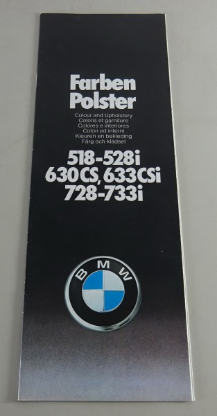 Prospekt Farben & Polster BMW 5er E12 / 6er E24 / 7er E23 Stand 02/1977