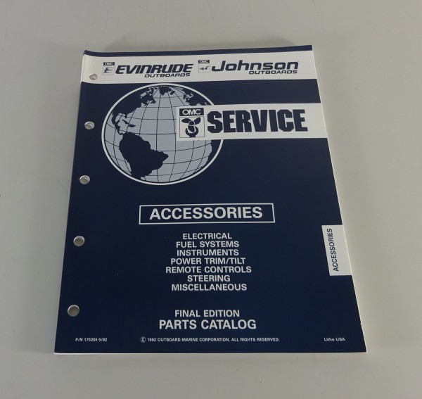Zubehör-Katalog / Teilekatalog OMC Evinrude Johnson Accessories Stand 05/1992