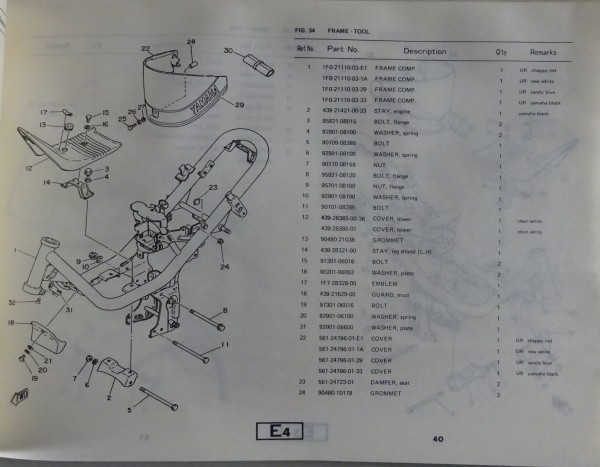 Teilekatalog / Parts Catalogue Yamaha LB-2 M Typ 79 Stand 06/1981