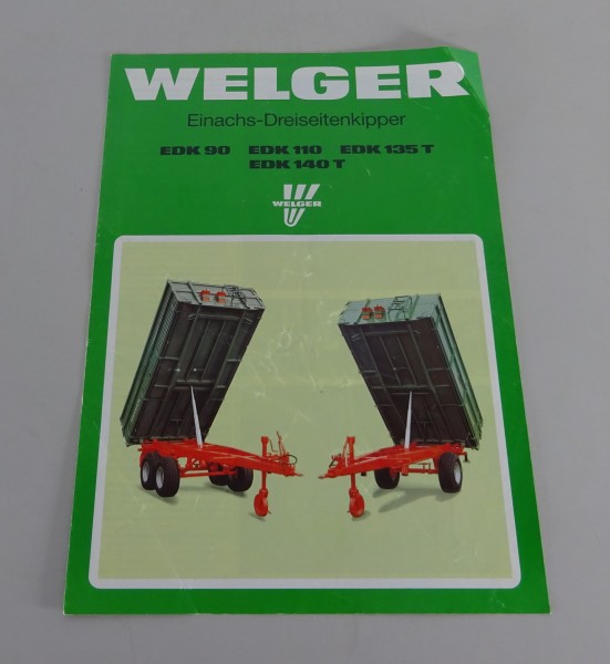 Prospekt Welger Dreiseitenkipper EDK 90 / 110 / 135 T / 140 T Stand 09/1990