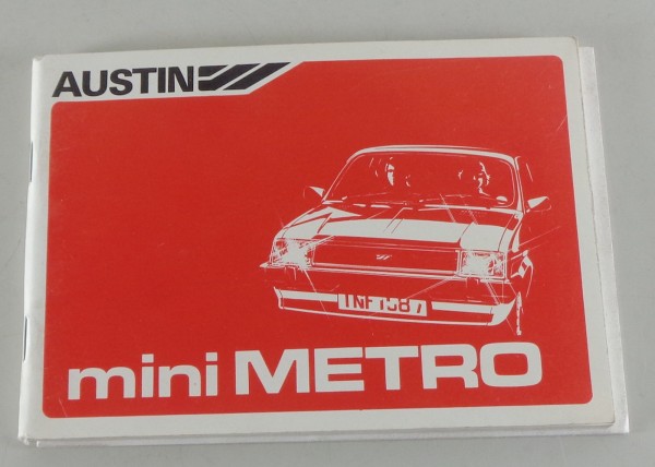 Service Handbuch Austin Mini Metro von 1982