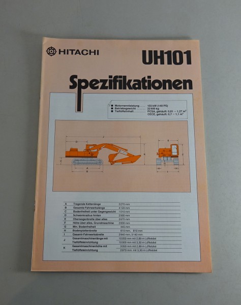 Prospekt / Broschüre Hitachi Spezifikationen UH 101 Stand 06/1982