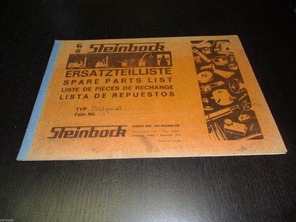 Teilekatalog / Ersatzteilliste für Steinock Gabellstapler Prüfgerät Stand 9/1971