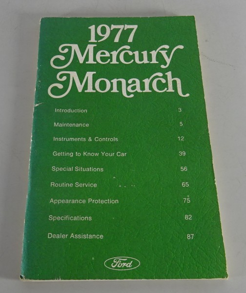 Owner´s Manual / Handbook Mercury Monarch Stand 1977