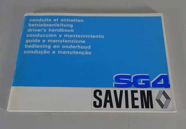 Betriebsanleitung Renault Saviem SG 4 Stand 09/1977