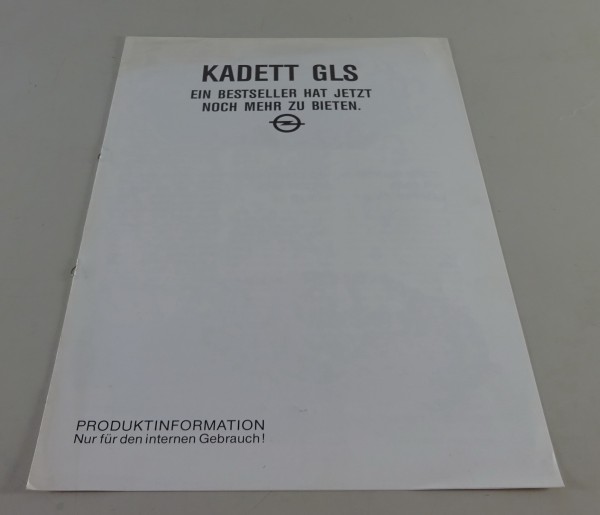 Prospekt / Broschüre Opel Kadett D GLS Produktinformationen Stand 09/1983