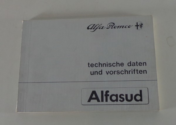 Werkstatthandbuch Daten Alfa Romeo Alfasud - Stand 11/1982