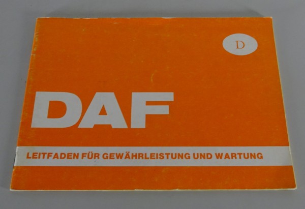 Serviceheft / Scheckheft blanko Daf 44 / 33 / 66 / Marathon / 46 Stand 10/1974
