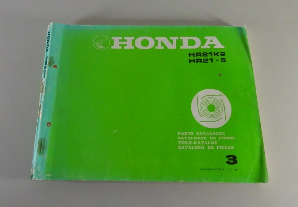 Teilekatalog / Parts Catalog Honda Rasenmäher HR 21 K2 / HR 21-5 Stand 1981
