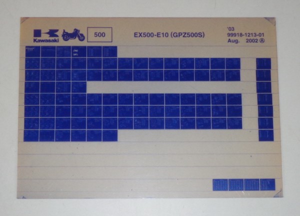 Microfich Ersatzteilkatalog Kawasaki GPZ 500s EX 500 E10 Model 03 Stand 08/02