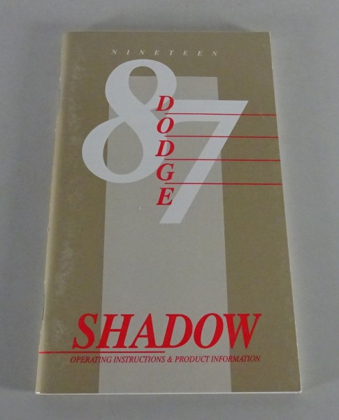 Owner´s Manual / Handbook Dodge Shadow Stand 1987