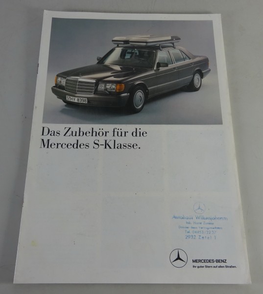 Prospekt / Broschüre Mercedes-Benz Zubehör für die S-Klasse W126 Stand 05/1986