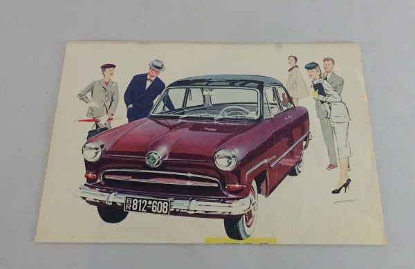 Faltprospekt Ford Taunus 15 M G4B Weltkugel von 12/1954