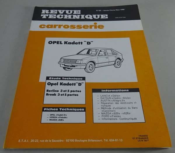 Reparaturanleitung Revue Technique Modell: Opel Kadett D Stand 03/1980