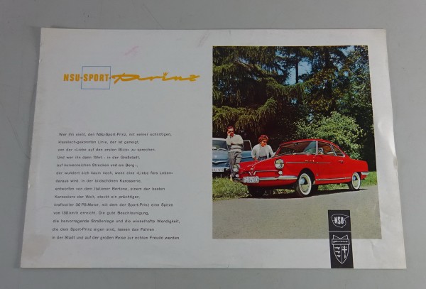 Prospekt / Broschüre NSU Sport-Prinz (583 ccm) Stand 1959/1961