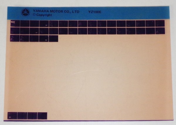 Microfich Parts Catalogue / Ersatzteilkatalog Yamaha YZ 100 E Stand 70er