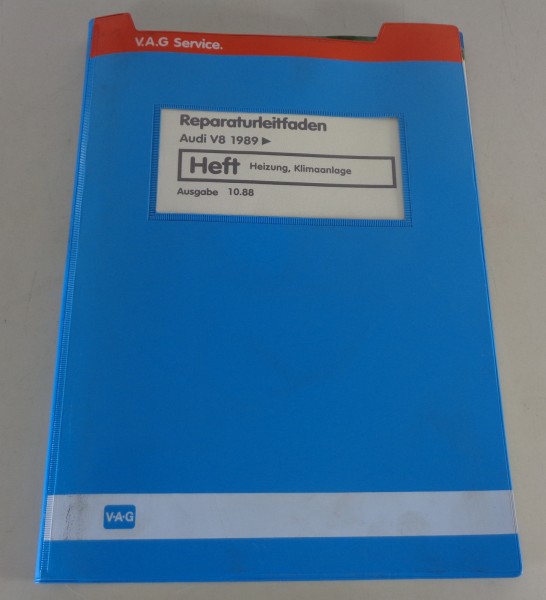 Werkstatthandbuch Audi V8 Heizung / Klimananlage Stand 10/1988