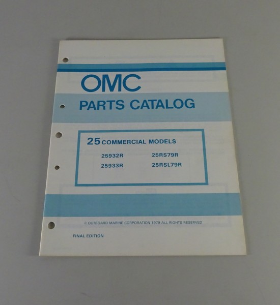 Teilekatalog OMC Evinrude Johnson Outboards 25 PS Models von 1979