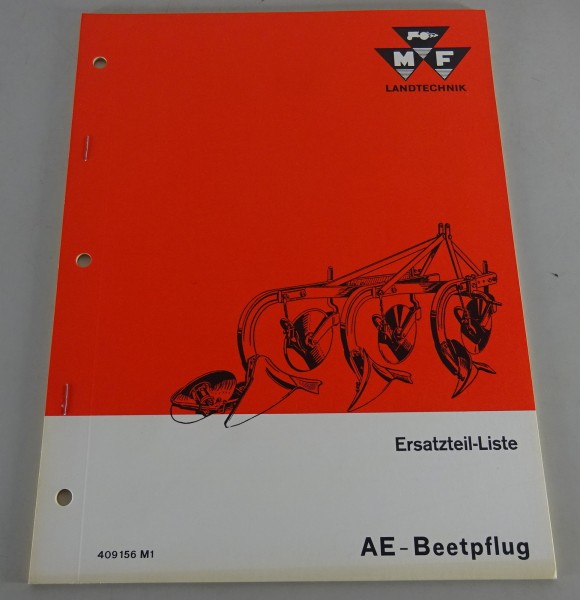 Teilekatalog / Ersatzteilliste Massey-Ferguson / MF AE - Beetpflug Stand 02/1966