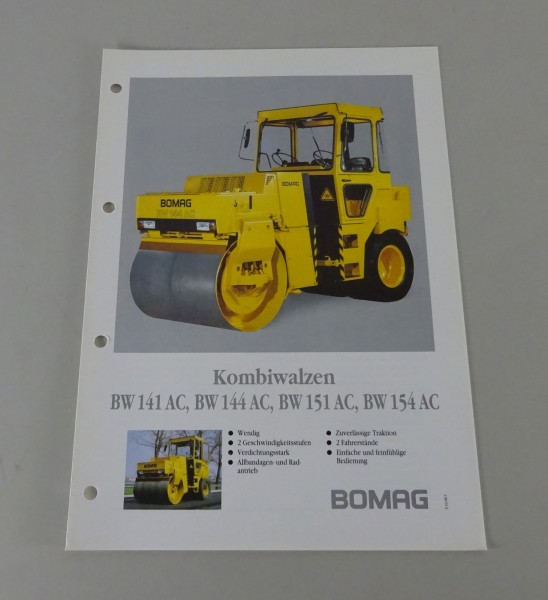 Prospekt / Broschüre Bomag Kombiwalzen BW 141/144 AC / 151/154 AC Stand 02/1992