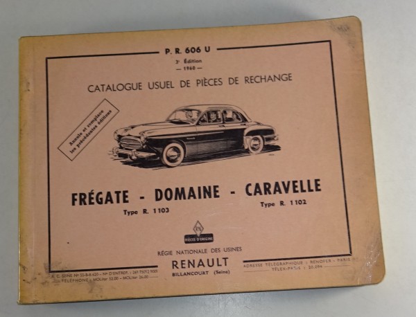 Teilekatalog Renault Fregate, Domaine + Caravelle Stand 1960