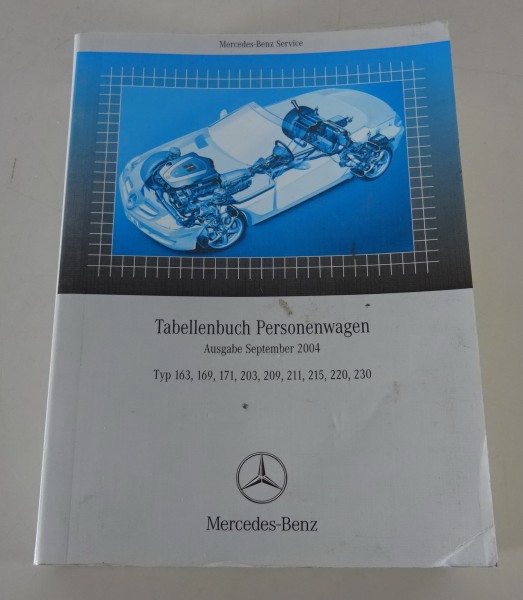 Tabellenbuch Mercedes Benz 163 169 171 203 209 211 215 220 230 von 2004