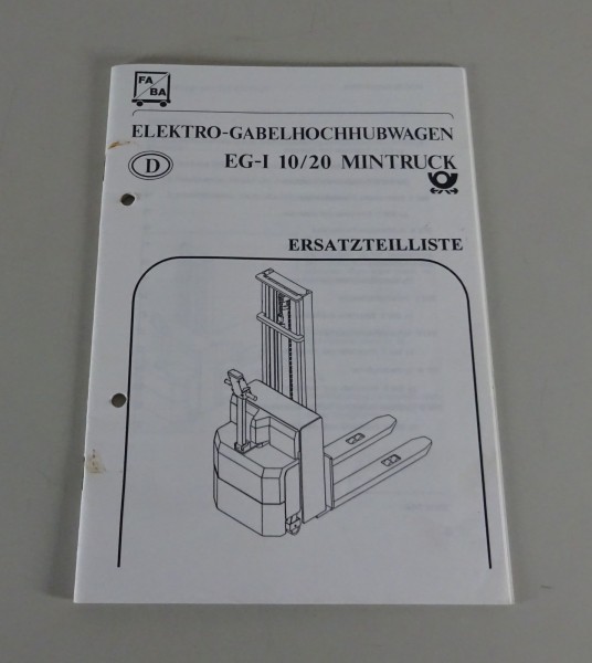 Teilekatalog FA/BA Elektro-Gabelhochhubwagen EG-I 10/20 Mintruck Stand 03/1994