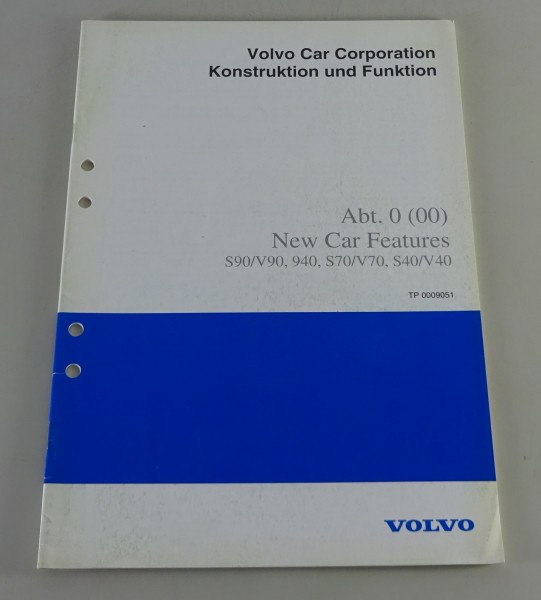 Werkstatthandbuch Volvo S/V 40, S/V 70, S/V 90 New Car Features Stand 12/1996