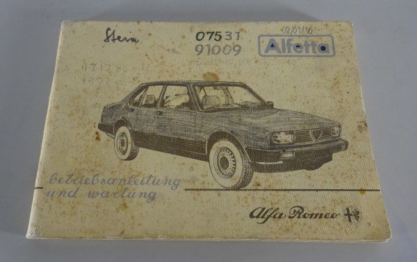 Betriebsanleitung Alfa Romeo Alfetta 1,6 / 1,8 / 2,0 Stand 05/1983