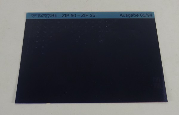 Microfich Ersatzteilkatalog Vespa ZIP 50 - ZIP 25 Stand 05/1994