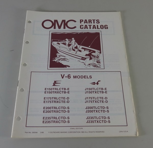 Teilekatalog Johnson Evinrude Außenborder / Outboards V-6 Models Stand 3/1983