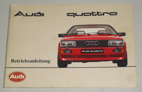 Betriebsanleitung Audi Quattro / Urquattro Coupe 200 PS WR Motor Stand 02/1985