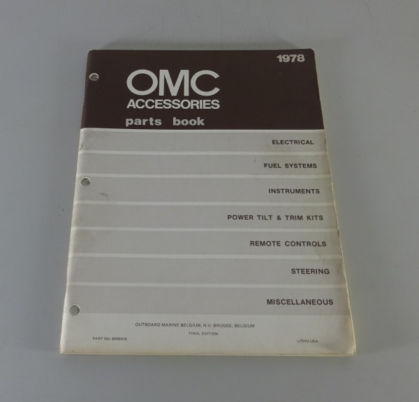 Zubehör-Katalog / Teilekatalog OMC Accessories von 1978