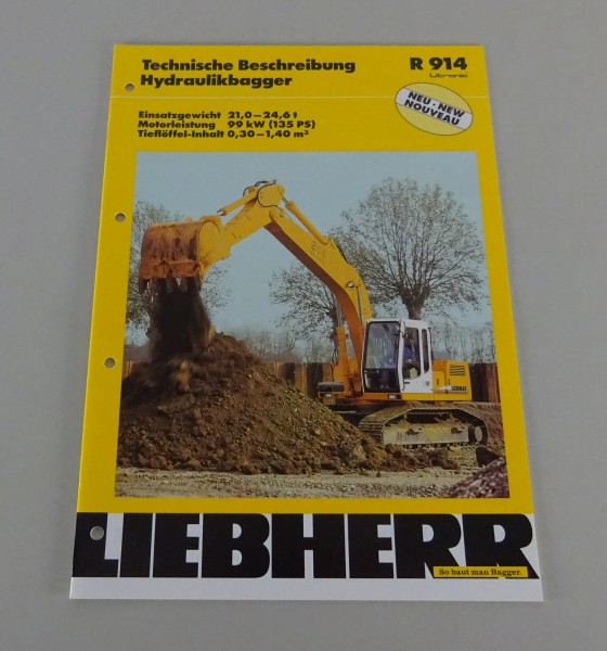 Prospekt Liebherr Hydraulikbagger R 914 Litronic Technische Daten Stand 02/1998