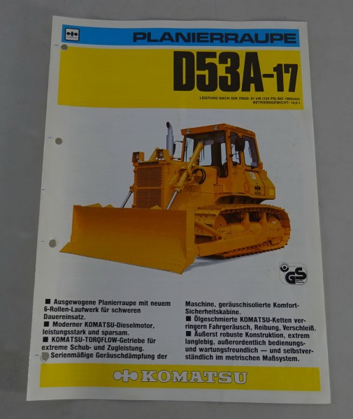 Prospekt / Datenblatt Komatsu Planierraupe D53A-17 / 124PS 14,0t