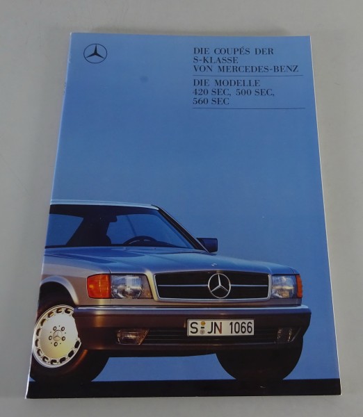 Prospekt Mercedes Benz S-Klasse W126 Coupé C126 420 500 560 SEC Stand 12/1988