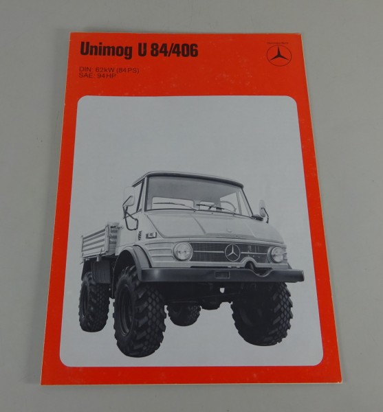 Prospekt / Broschüre Mercedes-Benz Unimog 406.120/121 U84 Stand 01/1974