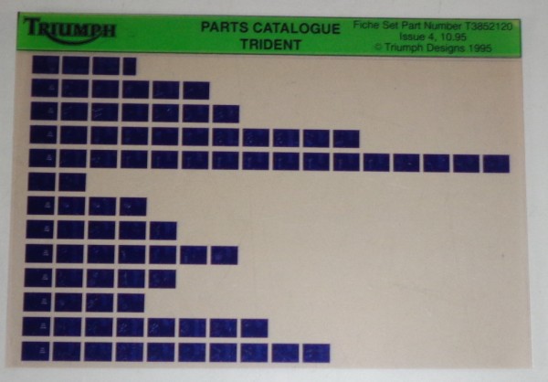 Microfich Ersatzteilkatalog Parts Catalogue Set Triumph Trident Stand 10/95