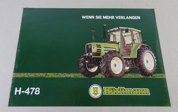 Prospektblatt / Datenblatt Hürlimann Traktor H-478 - 80PS Stand 09/1986