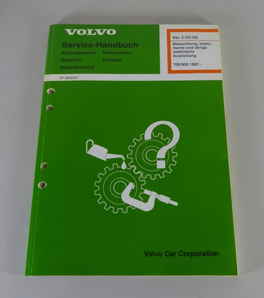 Werkstatthandbuch Reparatur Volvo 700 / 900 Beleuchtung / Instrumente - ab 1982