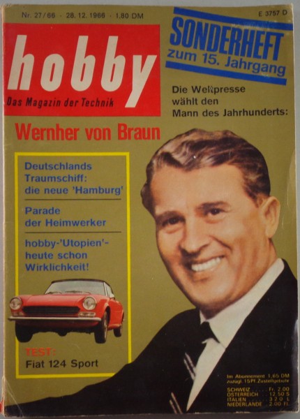 Hobby Magazin Heft Nr. 27 1966 mit Fiat 124 Sport Spider