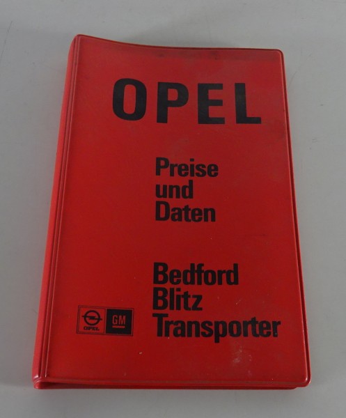 Preisliste / Daten-Handbuch Opel Bedford Blitz CF Stand 01/1978