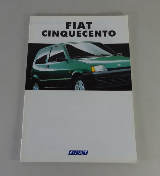 Prospekt / Broschüre Fiat Cinquecento Stand 02/1994