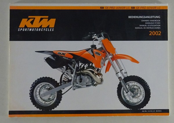 Betriebsanleitung / Handbuch KTM 50 SX Pro Junior/Senior LC/ Modelljahr 2002