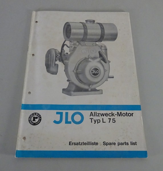 Teilekatalog / Ersatzteilliste ILO / JLO Allzweck-Motor L 75 Stand 01/1966