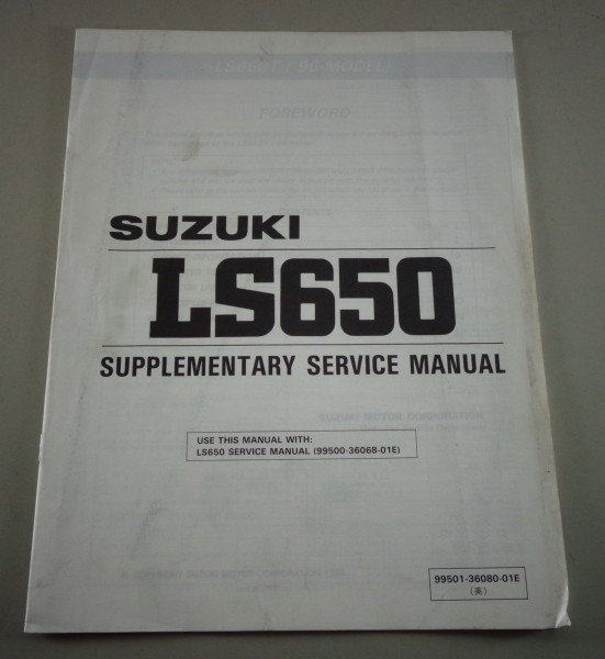 Workshop Manual Supplement / Nachtrag Suzuki LS 650 from 1995