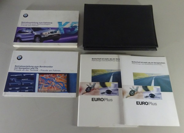 Bordmappe + Betriebsanleitung BMW X5 Typ E53 / 3.0i + 4.4i Stand 09/2000