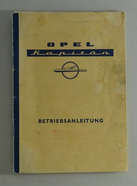 Betriebsanleitung Opel Kapitän P 2,6 mit 90 PS Stand 12/1959